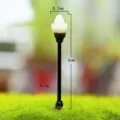 Miniature street lamp garden light model for moss landscape DIY decoration detail view. - Single Lotus Lamp