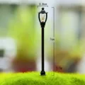 Miniature black street lamp figurine for DIY moss micro landscape garden decor 7cm - Single Hat Lamp
