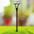 Miniature black Japanese street lamp model for DIY moss landscape and garden decor. - Single Lamp - Pointed Lamp