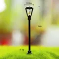 Close-up view of a miniature black street lamp for DIY moss landscape and micro gardening. - Single Lamp - Round Flat Base Lamp