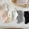 Ballett Stil transparente Socken atmungsaktives Hohlnetz einfarbige mittelhohe Socken - Einheitsgröße / Hellrosa