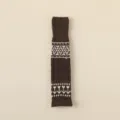 Braune Fair Isle Strick Stulpen, gemuetliche Winter Slouch Socken, japanischer College Stil. - Einheitsgröße / Kaffeebraun