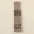 Gestreickte Fair Isle Beinwärmer Winter gemütliche lange Socken Stiefelmanschetten. - Einheitsgröße / Khaki