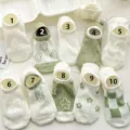 Damen Sommer Mesh atmungsaktive kurze Socken süße Waldstil Kaninchen Blumen niedrige Socken - Stil 1
