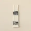 Fair Isle knit leg warmers cozy autumn winter long slouch socks vintage boot cuffs. - One Size / Creamy White