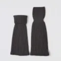 Ribbed knit leg warmers for women, dark grey autumn winter warm slouchy socks for boots. - Dark Gray