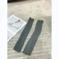 Grey knitted leg warmers for women, Japanese style stacked calf socks for winter fashion. - 40CM / Dark Gray
