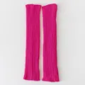 Hot pink knitted leg warmers, ribbed Japanese JK slouch socks for women, leg shaping fashion. - 40CM / Rose Red