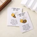 Joli ensemble de cartes de vœux d'encouragement d'abeille de dessin animé, mini note en papier. - Abeille