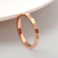 Minimalist rose gold titanium steel ring with sparkling cubic zirconia stones for elegant women. - Rose Gold Three Rhinestones