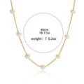 Elegant 18.11in gold chain necklace featuring spaced freshwater pearls, perfect for daily wear. - Freshwater Pearl Necklace / 46cm / Gold (Starry)