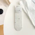 Korean style light grey knit ruffle socks, cute dotted casual mid-tube socks for women. - One Size / Light Gray