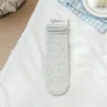 Grey blue cotton mid-calf socks for women, cute polka dot ruffled design, breathable. - One Size / Color 4