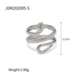 Edelstahl Schlangen Offener Ring Vintage Titanstahl stapelbarer Fingerschmuck Damen - Offener Schlangenring (JDR202005-S) / Silber