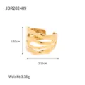 Minimalistischer edelstahl geometrischer mehrschichtiger ring, stilvoller europäischer offener ring - Gold
