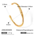 Goldener unregelmässiger Armreif Edelstahl wasserdicht hypoallergener Damenschmuck - Unregelmäßiges Offenes Armband (JDB2405009)