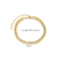Goldene Panzerkette Armband Damen Edelstahltchmuck 15cm plus 5cm Verlängerung 6mm - Kubanische Kette(JDB201047-2) / Gold
