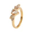 Anello in acciaio inossidabile dorato con zircone a pera, accessorio di gioielleria da donna - Stile Ala Strass(GDR2606101)