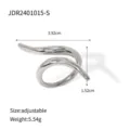 Verstellbarer Edelstahl unregelmäßiger Kreuzring, elegantes minimalistisches Schmuckstück. - Kreuzförmiger Unregelmäßiger Offener Ring (JDR2401015-S) / Silber