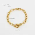 Goldfarbenes Edelstahl Kettenarmband mit OT-Verschluss, Retro Alltagschmuck für Damen. - OT-Schnalle Kette(JDB201049) / Gold
