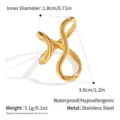 Goldfarbene Edelstahl unregelmässige geometrische Ringe, minimalistischer wasserdichter Schmuck. - Gold