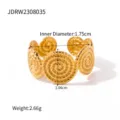 Anello aperto in acciaio inossidabile stile europeo con design a spirale, oro, 1,75 cm. - Anello Aperto a Spirale Geometrica(JDRW2308035)