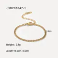Goldenes Edelstahl Kettarmband fuer Damen, minimalistischer Alltagsschmuck Stueck. - Schlankes Kettarmband(JDB201047-1) / Gold