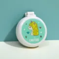 Spazzola per capelli e specchio pieghevoli compatti con simpatico design di unicorno. - 黄色头发款 / Bianco