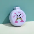 Primo piano del simpatico panda sullo specchio spazzola pieghevole viola - 彩虹熊猫款 / Viola chiaro