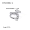 Moderne minimalistischer geometrischer doppelter Kreuzungsring fur elegante Damen Alltagsschmuck - Asymmetrischer Doppellagiger Stromlinienförmiger Kreuzring (JDRW2305053-S) / Silber