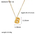 Goldener Ballon Buchstabe B Anhänger Edelstahl Halskette minimalistischer Modeschmuck Stil - Buchstabe B / Gold