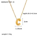Minimalistische Edelstahl Ballon Buchstabe C Anhänger Halskette, stilvoller Goldschmuck für Damen. - Buchstabe C / Gold