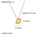 Edelstahldraht Ballon Buchstabe D Anhänger Halskette, goldfarben minimalistischer Schmuck. - Buchstabe D / Gold