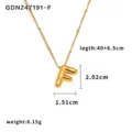 Collana con ciondolo a lettera F gonfia in oro acciaio inossidabile gioielli minimal chic - Lettera F / Oro