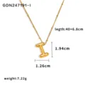 Collana con ciondolo a lettera iniziale in acciaio inossidabile, catena 40+6.8cm, gioielli minimalisti. - Lettera I / Oro