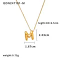 Collana con ciondolo lettera M a palloncino in acciaio inossidabile dorato, taglia 40+6.5cm. - Lettera M / Oro