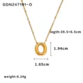 Collana con ciondolo lettera O in acciaio inossidabile catena regolabile design chic. - Lettera O / Oro