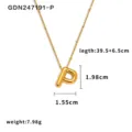 Collana con ciondolo lettera P in acciaio inossidabile dorato, design minimalista. - Lettera P / Oro