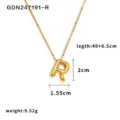 collana con ciondolo a lettera R in acciaio inossidabile stile europeo americano design. - Lettera R / Oro