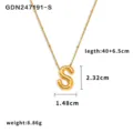 Collana con ciondolo lettera S a palloncino in acciaio inossidabile dorato elegante - Lettera S / Oro