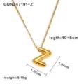 Elegante Collana con Ciondolo Lettera Z Palloncino Oro in Acciaio Inox 40+6cm - Lettera Z / Oro