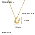 Collana Con Pendente Lettera U In Acciaio Inossidabile Gioiello Oro Minimal Donna - Lettera U / Oro