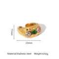 Klobiger vergoldeter Edelstahl Ring mit bunten Kristallen, verstellbar und stilvoll. - Bunter Strass-Stil (GDHC26040701)