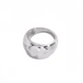 Grof zilveren metalen ring organische onregelmatige band statement sieraden minimalistisch - Breed Geometrisch(GD260405012)
