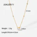 Collar de corazon de acero de titanio zircon oro cadena de clavicula elegante mujer - Estilo Zircón Corazón(JDN20971) / Dorado