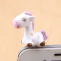 Cute cartoon spotted pony detail shot, 3.5mm headphone jack dust plug for phone and computer. - White