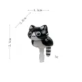 Black and white cat phone dust plug cute animal earphone jack stopper decorative charm - Crouching Black