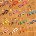 Geflochtenes leder schluesselanhaenger metall ring bunte schluesselringe geschenk - Lederkordel-Schlüsselanhänger