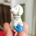 Süße Harz Hund Figur mit Schal und Gießkanne, ideal für Sukkulenten und Garten Dekoration. - Nr. 3 Gießkanne Schal Welpe