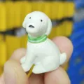 Harz Welpe Figur mit gruenem Halsband Miniatur suesse Hund Dekoration fuer Garten Sukkulente - Grüner Schal Welpe